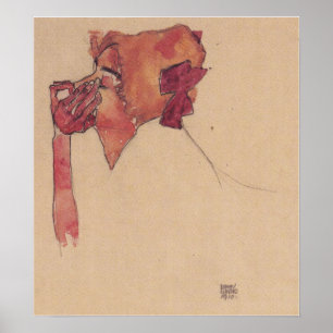Poster Schiele - Gerti Com Malha De Cabelo 1910