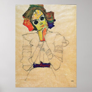 Poster Schiele - Girl With Sunglasses 1910