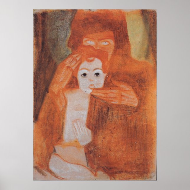 Poster Schiele - Madona com Filho 1908 (Frente)