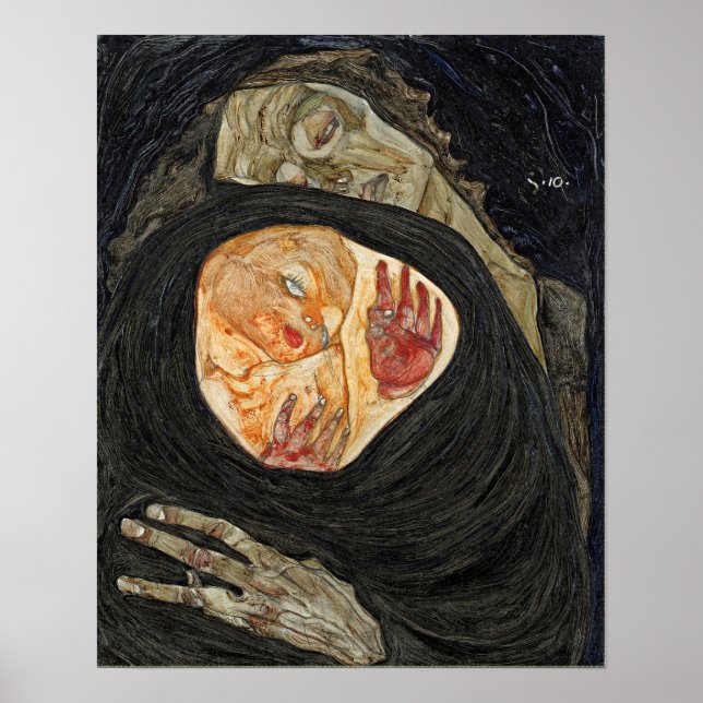 Poster Schiele - Mãe Morto (Frente)