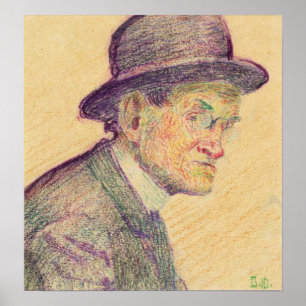 Poster Schiele - Man With Bowler Hat 1910