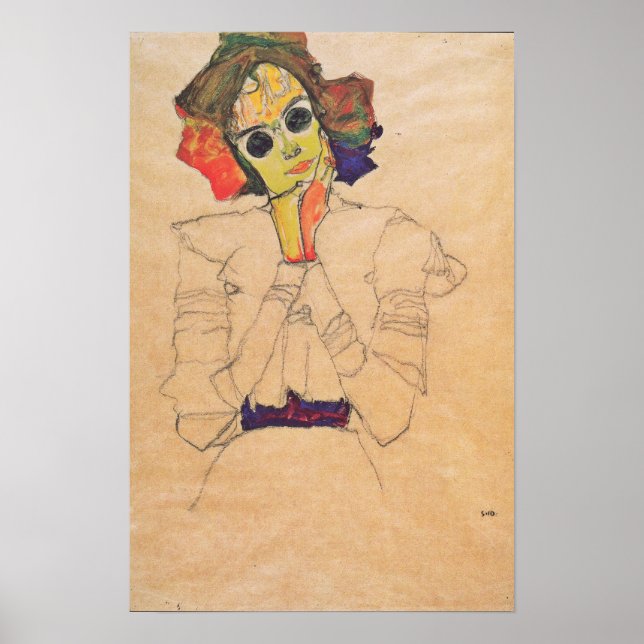 Poster Schiele - Menina De Óculos De Sol 1910 (Frente)
