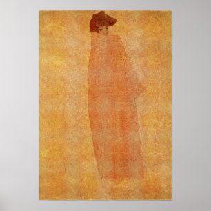 Poster Schiele - Mulher De Pé Com Um Quente Longo