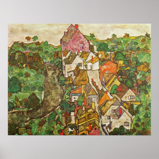Poster Schiele - Paisagem De Krumau (Frente)