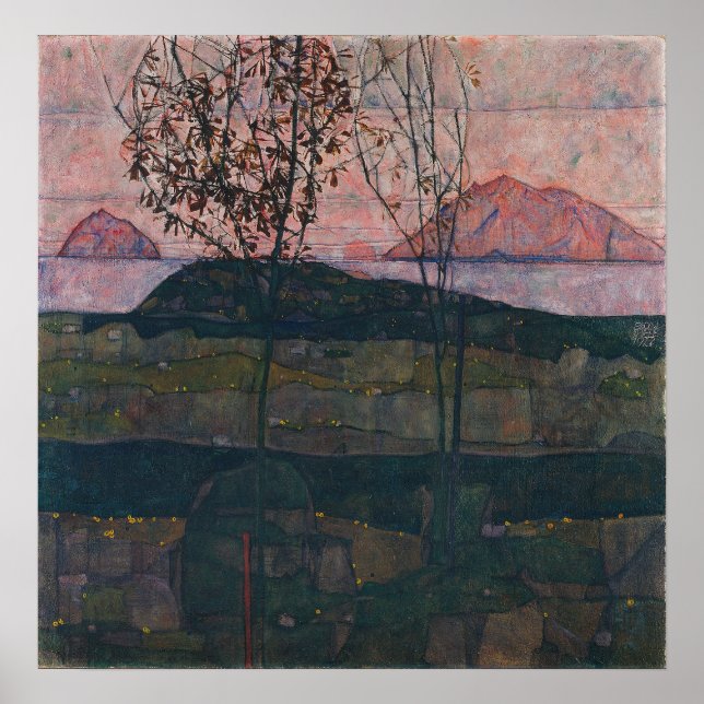 Poster Schiele - Pôr do Sol (Frente)