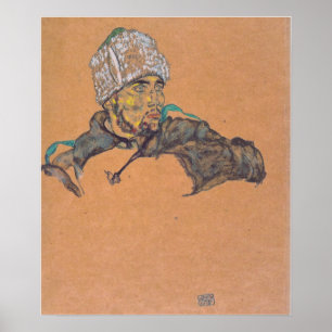 Poster Schiele - Prisioneiro Russo De Guerra Com Chapéu D
