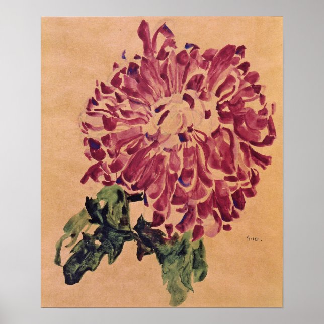 Poster Schiele - Red Chrysanthemum 1910 (Frente)