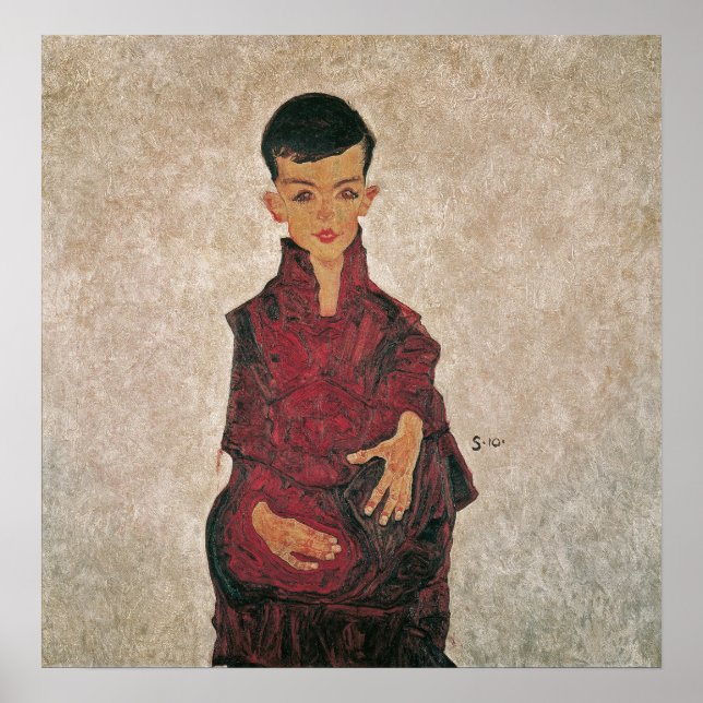 Poster Schiele - Retrato De Herbert (Frente)