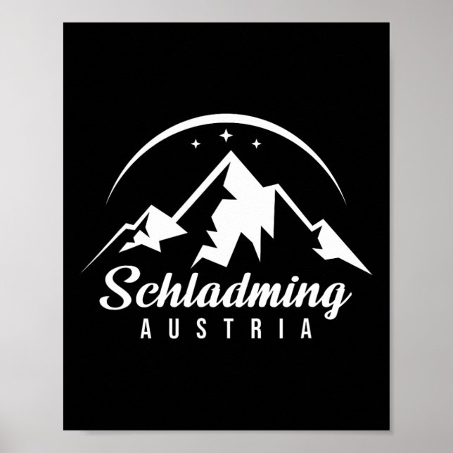 Poster Schladming Austria Ski Resort Skiting Snowboard (Frente)