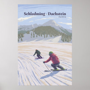 Poster Schladming-Dachstein Estância de Esqui Áustria Via