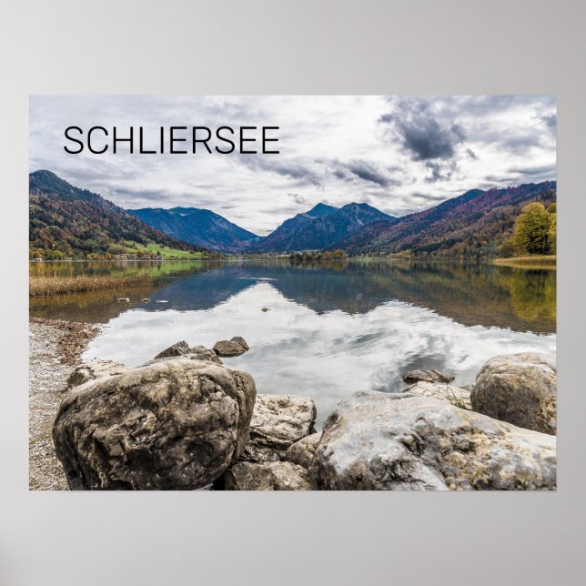 Poster Schliersee Bavaria Lake Alemanha Panorama Souvenir (Frente)