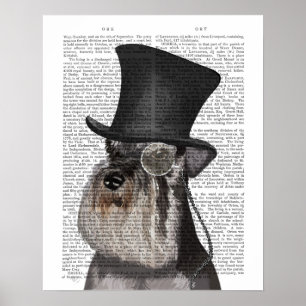 Poster Schnauzer, Chapéu Formal e Chapéu