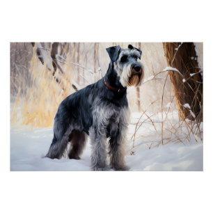 Pôster Schnauzer Deixe Nevar Natal