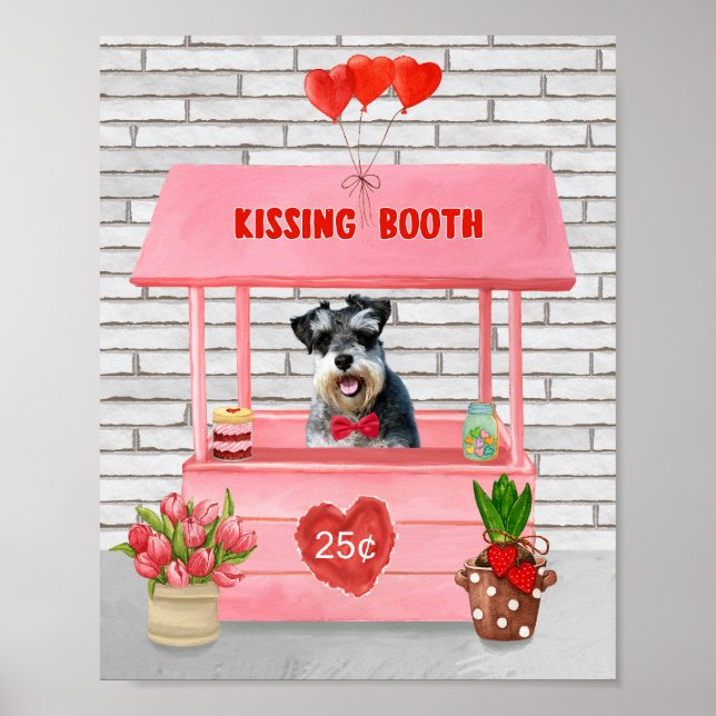 Poster Schnauzer Dia de os namorados Cachorro Beijando Bo (Frente)