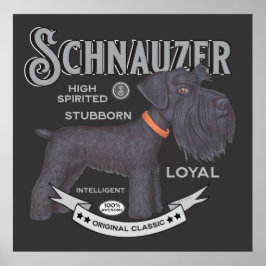 Poster Schnauzer Preto Cinto