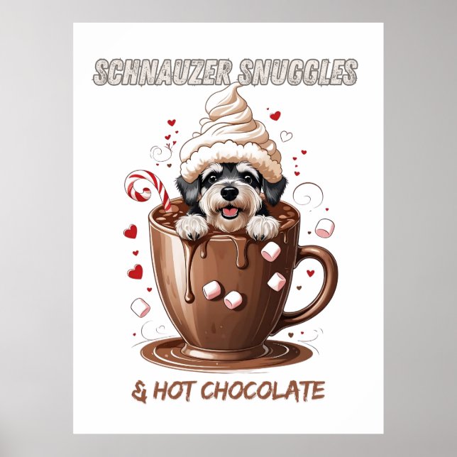 Poster Schnauzer Snuggles & Hot Chocolate – Cozy Season P (Frente)
