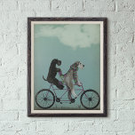 Poster Schnauzer Tandem<br><div class="desc">Schnauzer Tandem por Fabfunky. Possui schnauzers andando de bicicleta em estilo branco, steampunk. | 192047D</div>