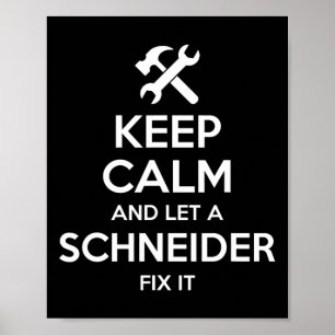 Poster Schneider Funny Surname Birthday Family Tree Reuni