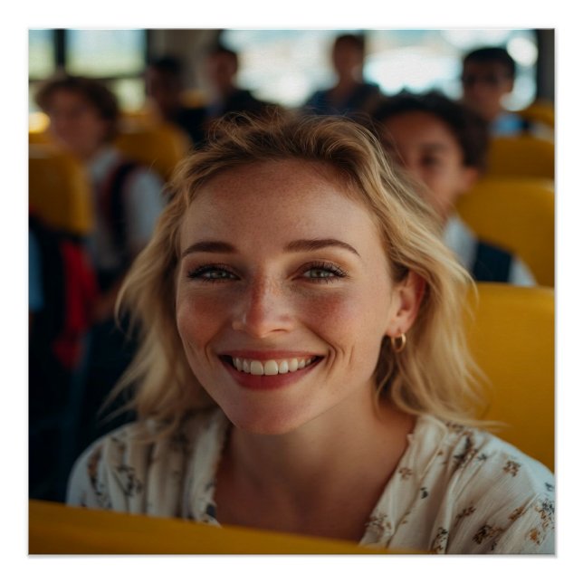 Pôster School Bus Driver Photo Customize (Frente)