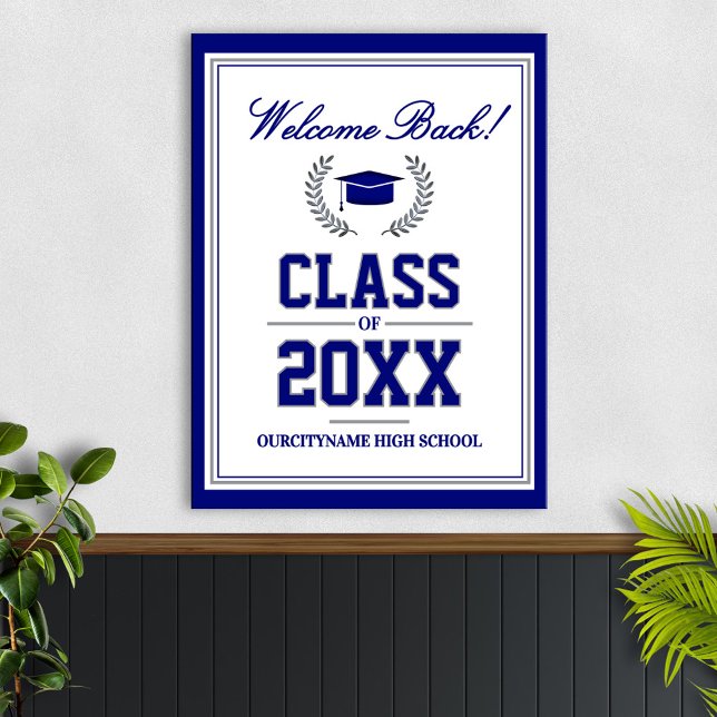 Poster School Colors Class Reunion Welcome (Criador carregado)