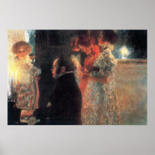 Pôster Schubert no piano por Gustavo Klimt