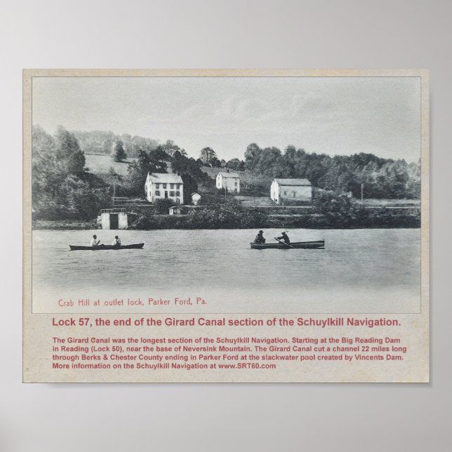 Poster Schuylkill Canal Lock 57 Parker Ford PA (Frente)