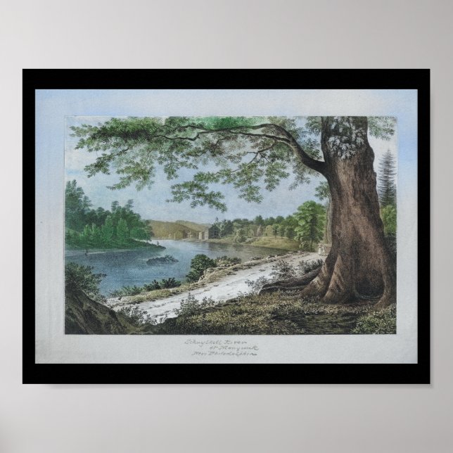 Poster Schuylkill River Manayunk Philadelphia PA Impressã (Frente)