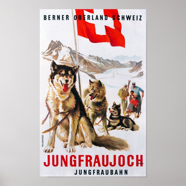 Poster "Schweiz: 1912/heute - Junfraubahn Winter Reise (Frente)