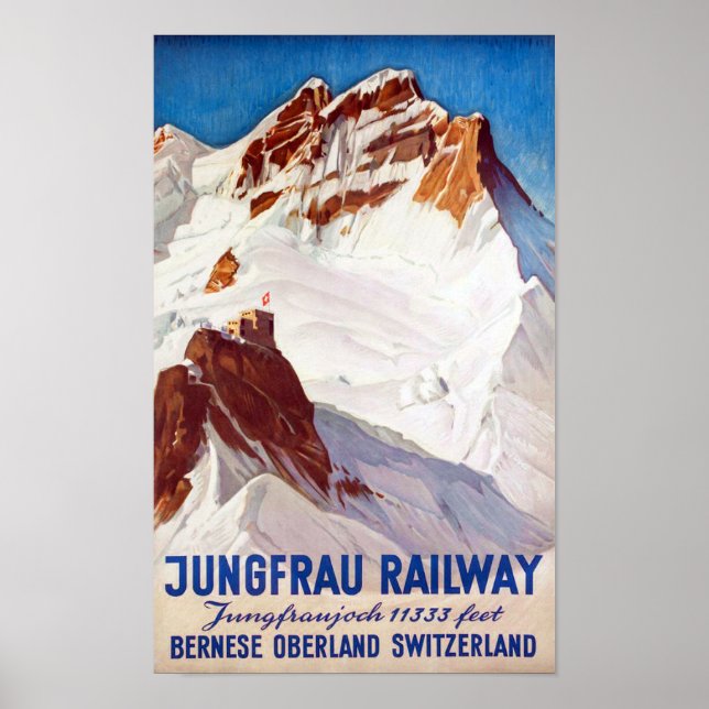 Poster "Schweiz: 1936 Berner Oberland - Jungbahn Reise (Frente)