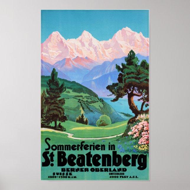 Poster "Schweiz: 2022/heute Kt. Berna - Rua. Beatenberg.. (Frente)