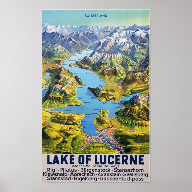 Poster " Schweiz: 2022/heute- Vierwaldstättersee Panorama (Frente)