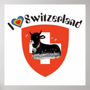 Pôster Schweiz, Suisse, Svizzera, Svizra, Suiça