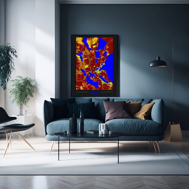 Poster Schwerin Stadtplan Stadtzentrum im Kontrast (Criador carregado)