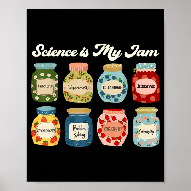 Poster Science Is My Jam Teacher Shirt Stem Student Educa (Frente)