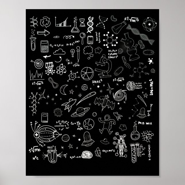 Poster Science Physic Math Chemistry Biology Astronomy (Frente)