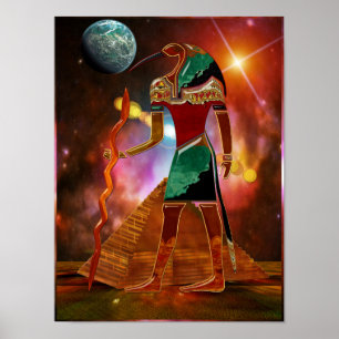 Poster Scifi antigo do egípcio dos segredos THOTH 3D