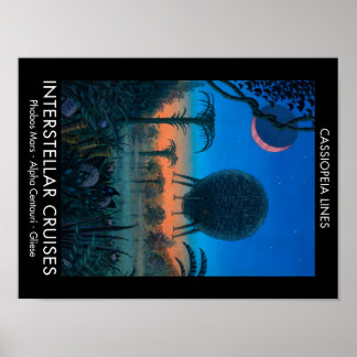 Poster SciFi Art Cassiopeia Lines Interstellar Cruises