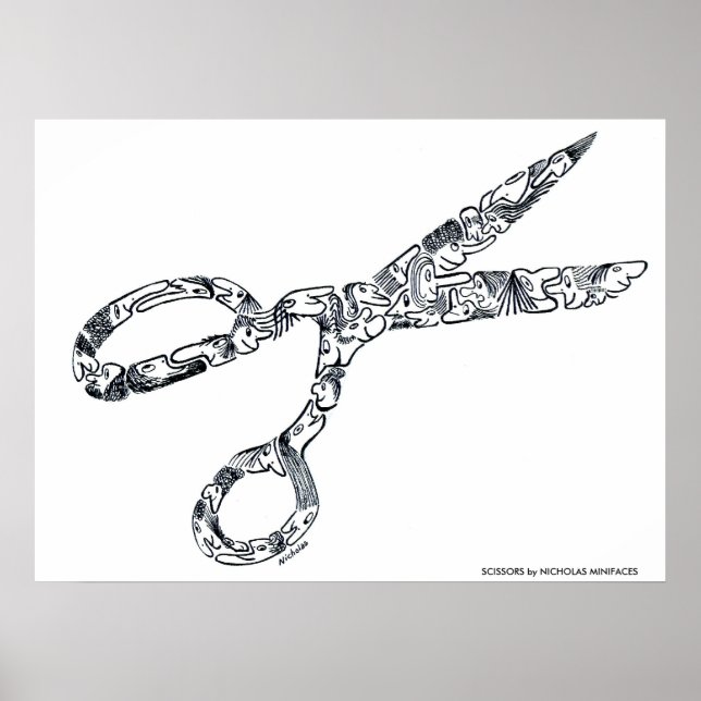 Poster SCISSORS by NICHOLAS MINIFACES (Frente)