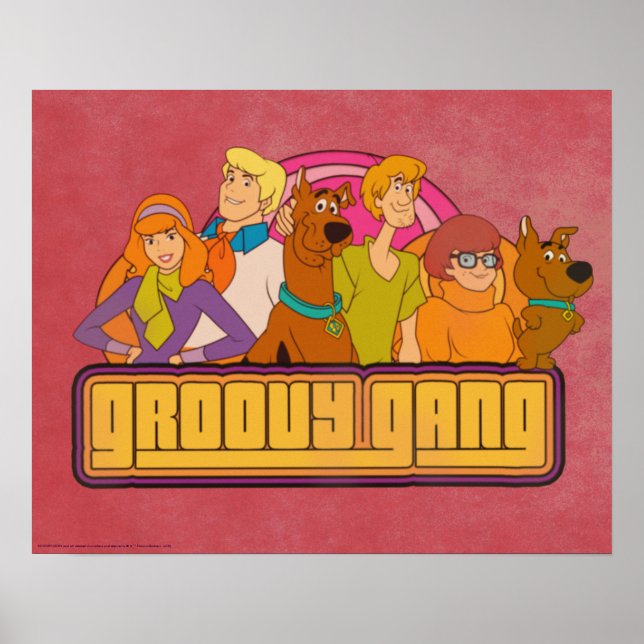 Pôster Scooby-Doo | "Groovy Gang" - Gráfico de desenho an (Frente)