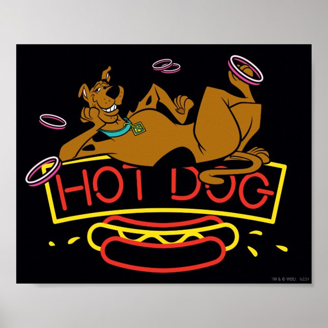 Pôster Scooby-Doo - Sinal de Neon Cachorro Quente (Frente)