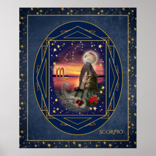 Poster Scorpio Art Collage