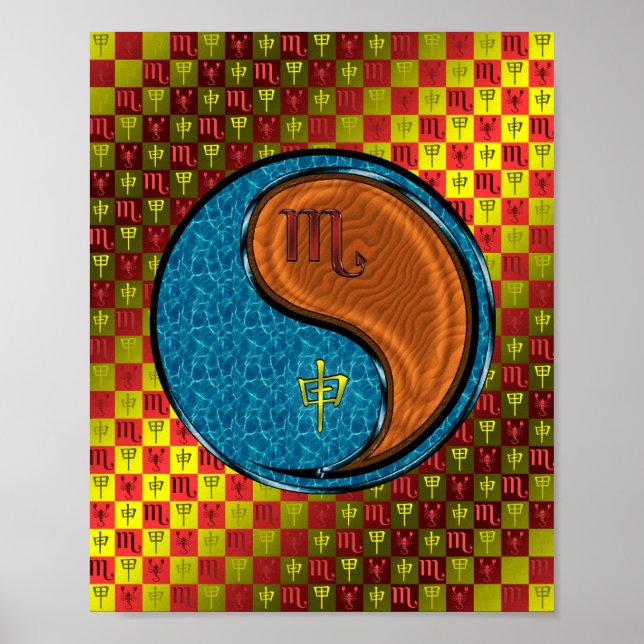 Poster Scorpio e Macaco de Madeira (Frente)