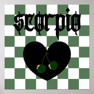 Poster Scorpio Gothic Aestética Checkup Cherry Art