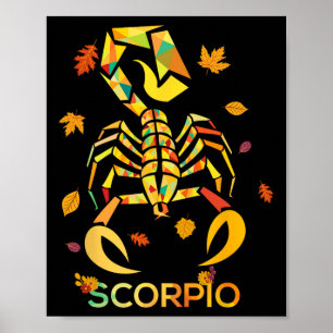 Poster Scorpio Zodiac Fall Scorpion Aniversário