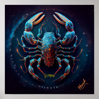 Poster Scorpio Zodiac Sinal - AI