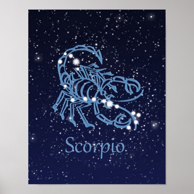 Poster Scorpio Zodiac - Sinal e Constelação (Frente)