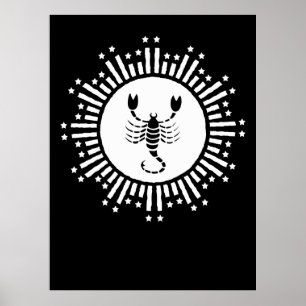 Poster Scorpio Zodíaco Símbolo com Iniciação Radiante