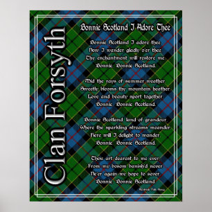 Pôster Scotland Bonnie eu Adore o Tartan de Forsyth do