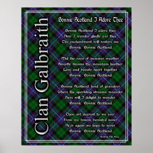 Poster Scotland Bonnie eu Adore o Tartan de Galbraith do