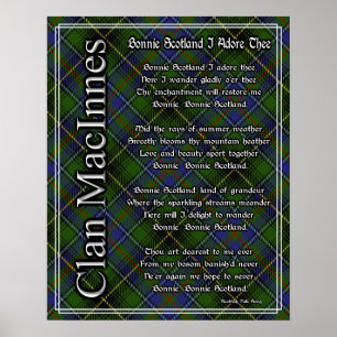 Pôster Scotland Bonnie eu Adore o Tartan de MacInnes do